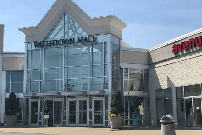 front entrance of Watertown Mall building